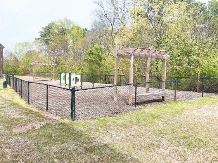fenced in dog park at apartment complex in Fayetteville NC